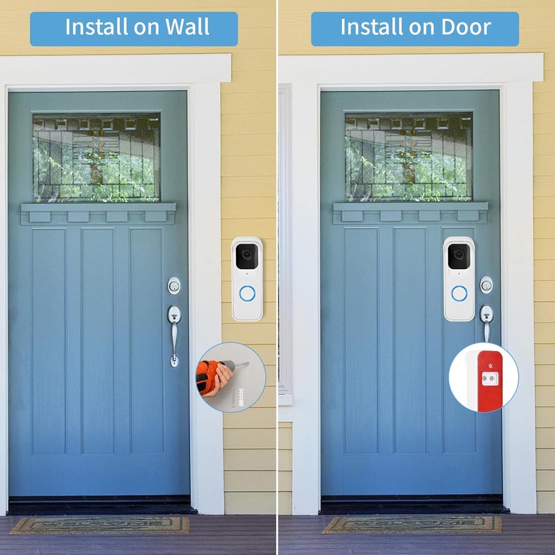 ALERTCAM Adhesive Door Mount Compatible with Blink Video Doorbell (2021-1st Gen), No-Drill Mounting Bracket, Not for Blink Video Doorbell (2025-2nd Gen), Accessories for Your Security System - White - Image 4